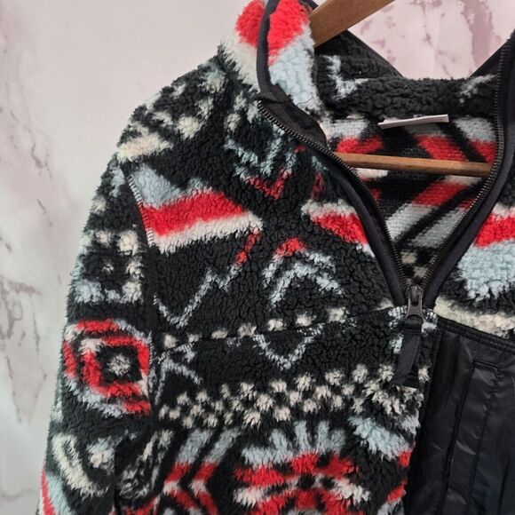 Columbia Jacket Womens XL Red Black Fleece Quarter Zip Fuzzy Westbound - Picture 2 of 10
